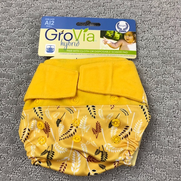 NWT Grovia sweetgrass hoop & loop cloth diaper